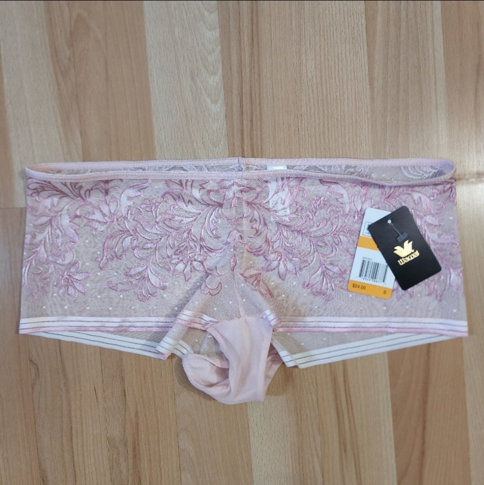 Wacoal 845340 Net Effect Boyshort Panty Light Pink Size Small NWT
